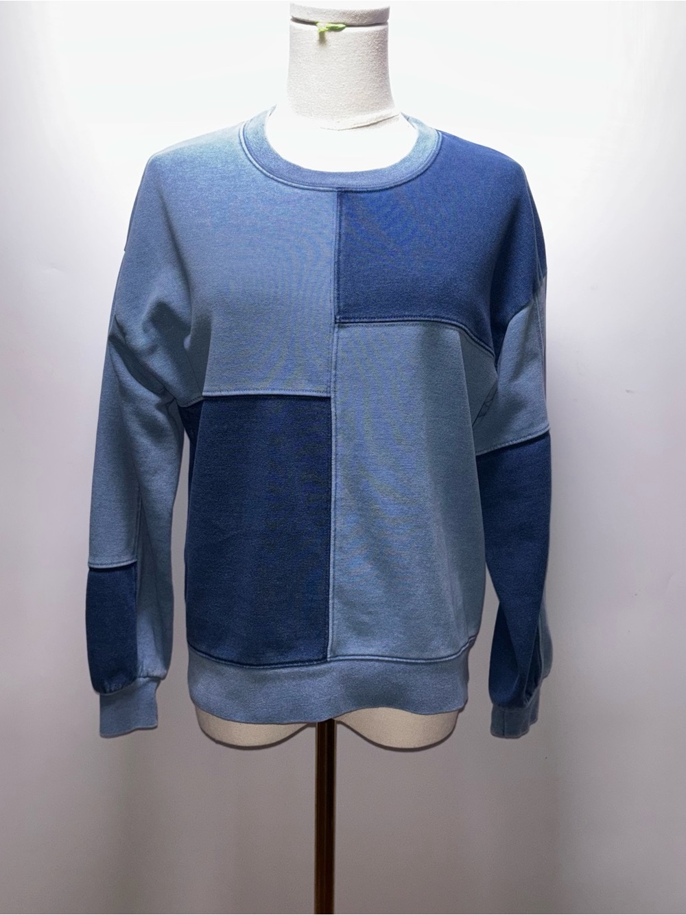 Madewell Indigo Dyed Patchwork Sweatshirt Size XXS